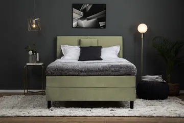 Lucky Komplett Sängpaket 120x200 Polyeter Slät Sänggavel - Nackkudde Liten Grön - Products - Möbler - Säng - Enkelsäng