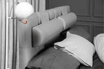 Lucky Komplett Sängpaket 140x200 Skum Diamant Sänggavel - Mellangrå - Products - Möbler - Säng - Kontinentalsäng