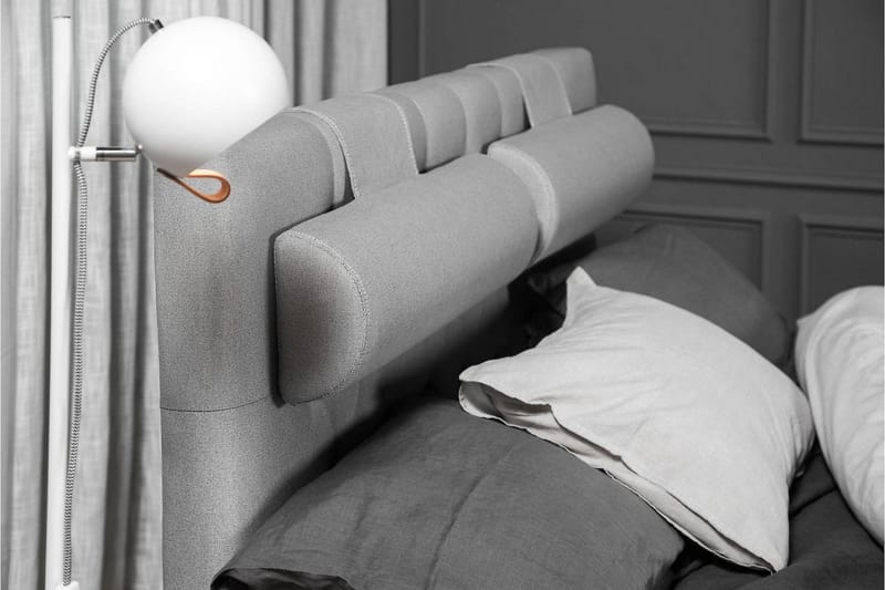 Lucky Komplett Sängpaket 140x200 Skum Diamant Sänggavel - Mellangrå - Products - Möbler - Säng - Kontinentalsäng