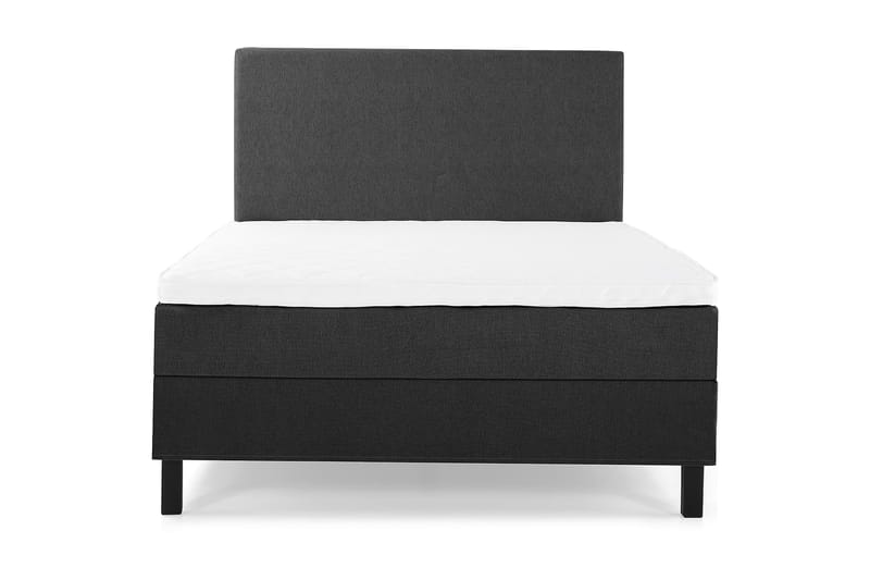 Lucky Komplett Sängpaket 140x200 Skum Slät Sänggavel, Svart/Grå