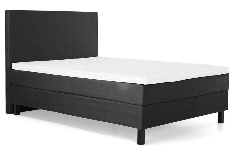 Lucky Komplett Sängpaket 140x200 Skum Slät Sänggavel - Svart/Grå - Products - Möbler - Säng - Kontinentalsäng
