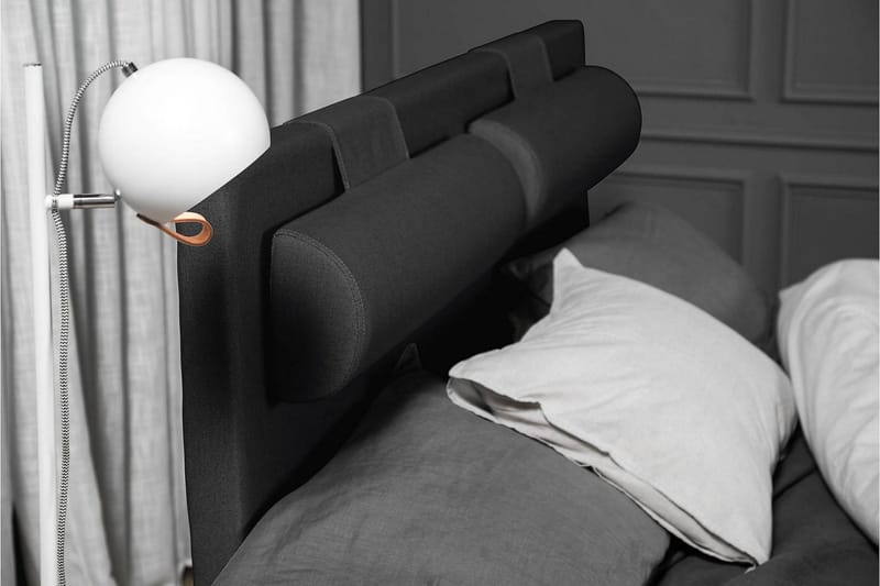 Lucky Komplett Sängpaket 140x200 Skum Slät Sänggavel - Svart/Grå - Products - Möbler - Säng - Kontinentalsäng