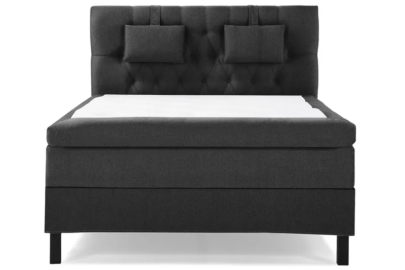 Lucky Komplett Sängpaket 140x200 Polyeter Diamant, Nackkudde Liten Svart/Gr å