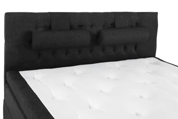 Lucky Komplett Sängpaket 160x200 Latex Diamant - Nackkudde Stor Svart/Grå/PU - Products - Möbler - Säng - Kontinentalsäng