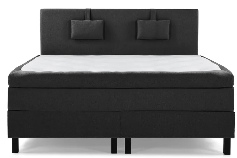 Lucky Komplett Sängpaket 160x200 Latex Slät, Nackkudde Liten Svart/Grå