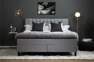 Lucky Komplett Sängpaket 180x200 Polyeter Diamant Sänggavel - Grå - Products - Möbler - Säng - Kontinentalsäng