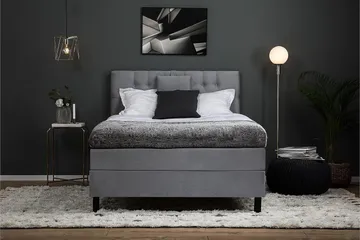 Lucky Kontinentalsäng 140x200 cm - Mellangrå - Products - Möbler - Säng - Kontinentalsäng
