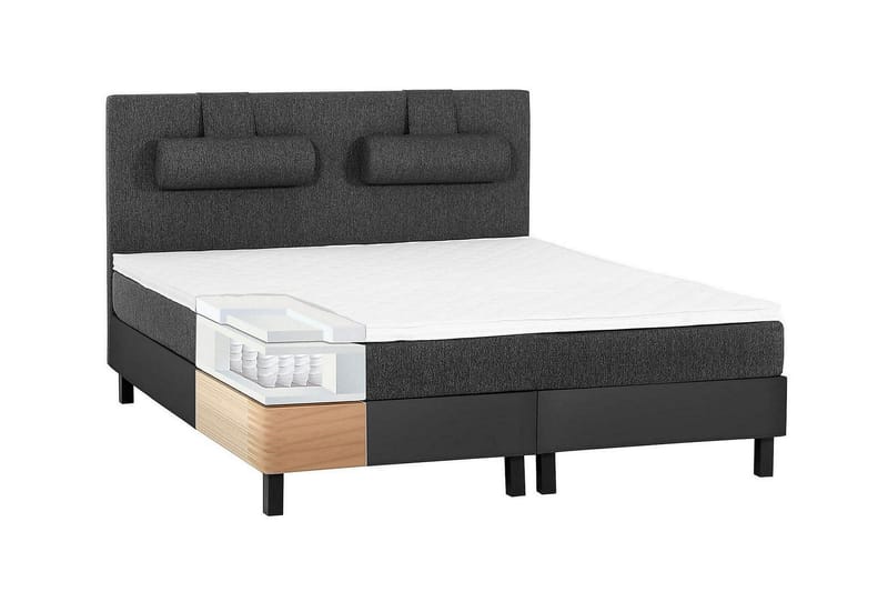 Lucky Kontinentalsäng 160x200 Skum - Svart/Grå - Products - Möbler - Säng - Kontinentalsäng