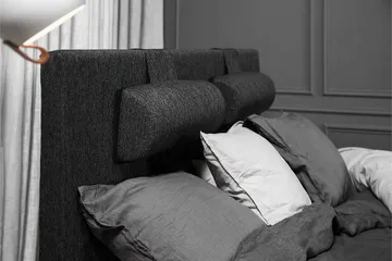 Lucky Kontinentalsäng 180x200Skum - Svart/Grå/PU - Products - Möbler - Säng - Kontinentalsäng