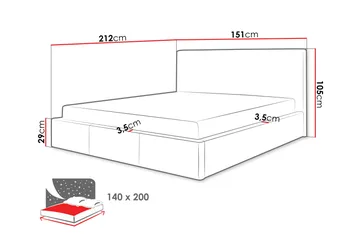Nieres Förvaringssäng 140x200cm - Mörkblå - Products - Möbler - Säng - Säng med förvaring