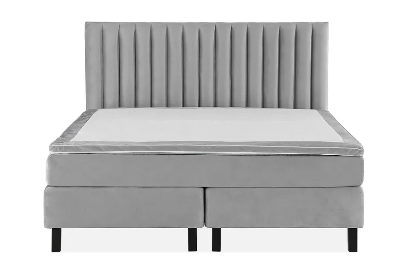Princess Kontinentalsäng 160x200cm, Ljusgrå/Sammet