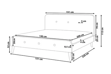 Rennes Dubbelsäng 140|200 cm - Beige - Products - Möbler - Säng - Sängram & sängstomme