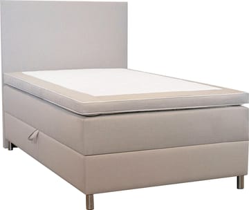 Säng 120x200 cm beige med förvaring 5 zoner pocket - Sänggavel ingår - beige - Products - Möbler - Säng - Säng med förvaring