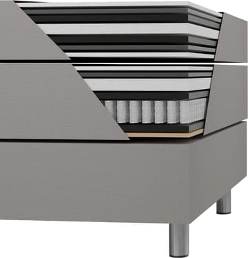 Säng 120x200 cm beige med förvaring 5 zoner pocket - Sänggavel ingår - beige - Products - Möbler - Säng - Säng med förvaring