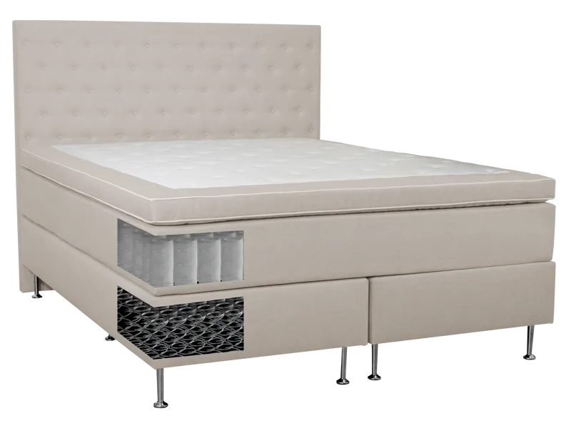 Säng 160x200 cm beige 5-zoner - beige valdos 12 - Products - Möbler - Säng - Kontinentalsäng