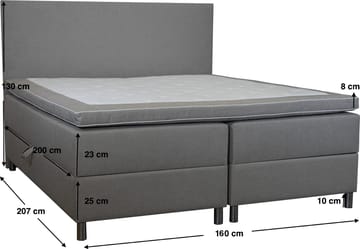 Säng 160x200 cm med förvaring grå - ljusgrå - Products - Möbler - Säng - Säng med förvaring