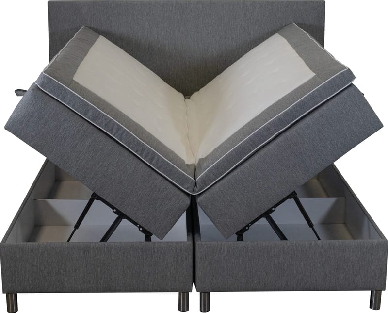 Säng 160x200 cm med förvaring grå - ljusgrå - Products - Möbler - Säng - Säng med förvaring