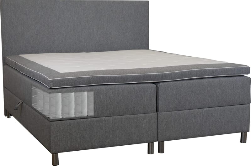 Säng 160x200 cm med förvaring grå - ljusgrå - Products - Möbler - Säng - Säng med förvaring