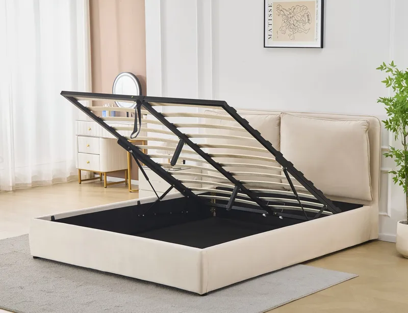 Sängram lyx 160 x 200 cm - Beige, Beige