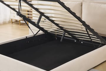 Sängram lyx 160 x 200 cm - Beige - Beige - Products - Möbler - Säng - Säng med förvaring