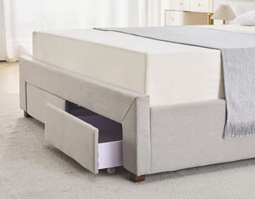 Sängram med förvaring 160 x 200 cm - Grå - Grå - Products - Möbler - Säng - Säng med förvaring