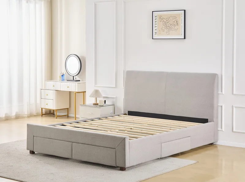 Sängram med förvaring 160 x 200 cm - Grå, Grå