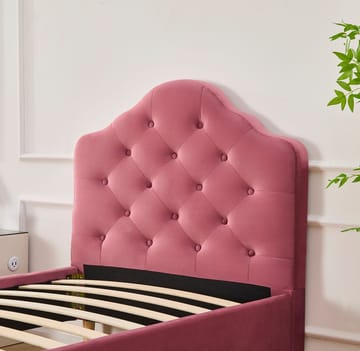 Sängram rosa sammet - 90 x 200 cm - Rosa - Products - Möbler - Säng - Sängram & sängstomme