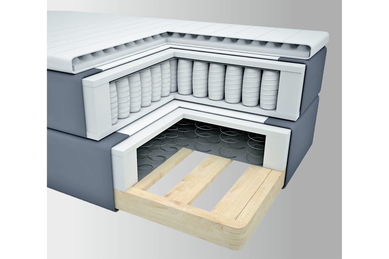 Select No 2 Kontinentalsäng 140x200 - Ljusgrå - Products - Möbler - Säng - Kontinentalsäng