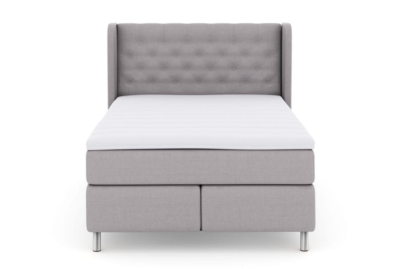 Select No 3 Komplett Sängpaket 140x200 Fast, Ljusgrå/Metall