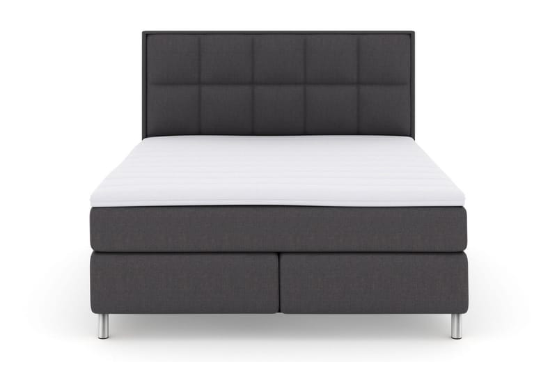 Select No 3 Komplett Sängpaket 180x200 Fast/Medium, Mörkgrå/Metall