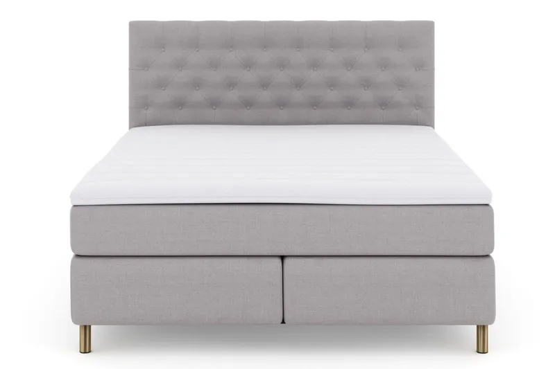 Select No 3 Komplett Sängpaket 210x210 Medium, Ljusgrå/Koppar