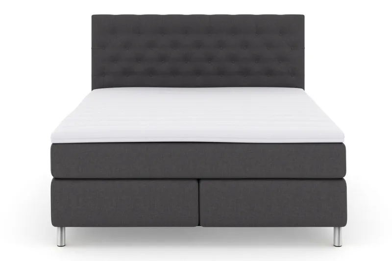 Select No 3 Komplett Sängpaket 210x210 Medium, Mörkgrå/Metall