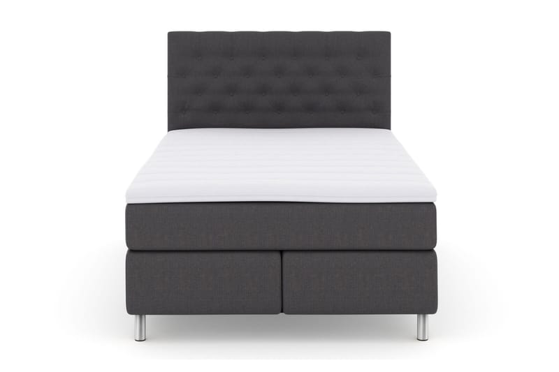 Select No 3 Kontinentalsäng 140x200 Medium, Mörkgrå/Metall
