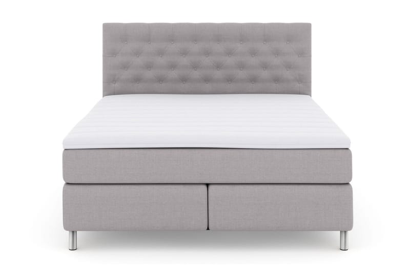 Select No 3 Kontinentalsäng 160x200 Fast, Ljusgrå/Metall