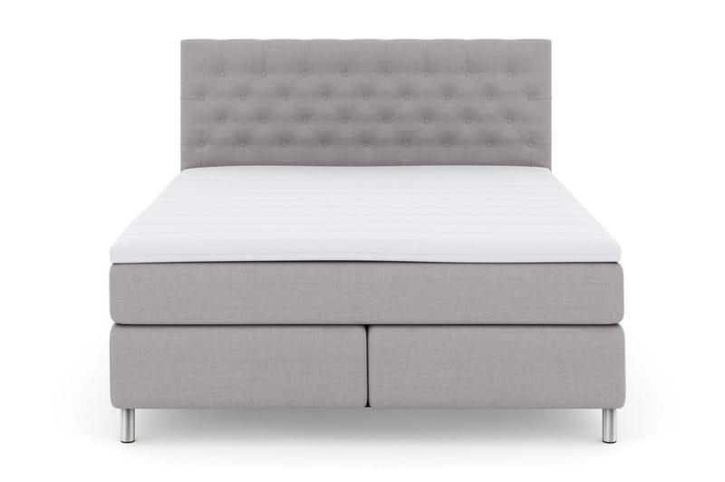 Select No 3 Kontinentalsäng 210x210 Fast/Medium, Ljusgrå/Metall