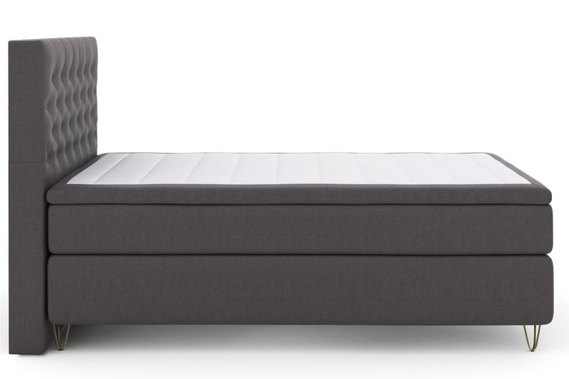 Select No 4 Komplett Sängpaket 140x200 Fast - Mörkgrå/Metall V-form - Products - Möbler - Säng - Kontinentalsäng