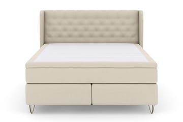 Select No 4 Komplett Sängpaket 180x200 Fast - Beige/Metall V-form - Products - Möbler - Säng - Kontinentalsäng
