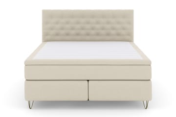 Select No 4 Kontinentalsäng 210x210 Fast/Medium - Beige/Metall V-Form - Products - Möbler - Säng - Kontinentalsäng