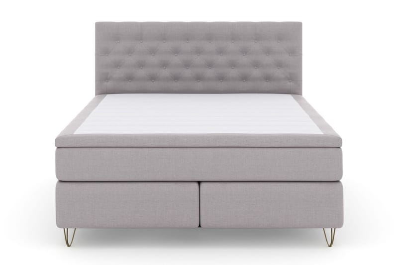 Select No 4 Kontinentalsäng 210x210 Medium, Ljusgrå/Metall V-Form