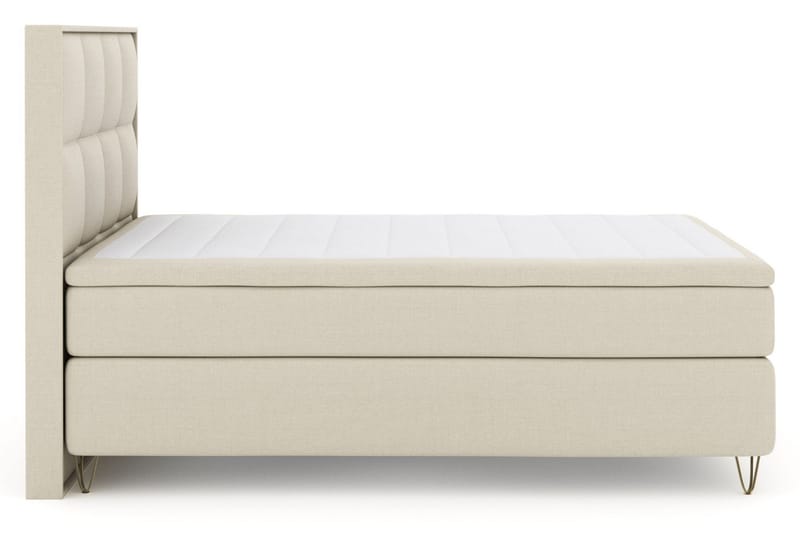 Select No 5 Komplett Sängpaket 140x200 Fast Watergel, Beige/Metall V-form
