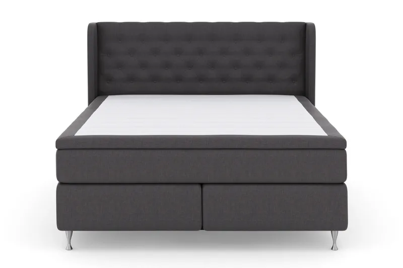 Select No 5 Komplett Sängpaket 210x210 Medium Watergel, Mörkgrå/Silver