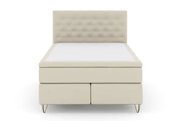 Select No 5 Kontinentalsäng 160x200 Medium Watergel - Beige/Metall V-Form - Products - Möbler - Säng - Kontinentalsäng