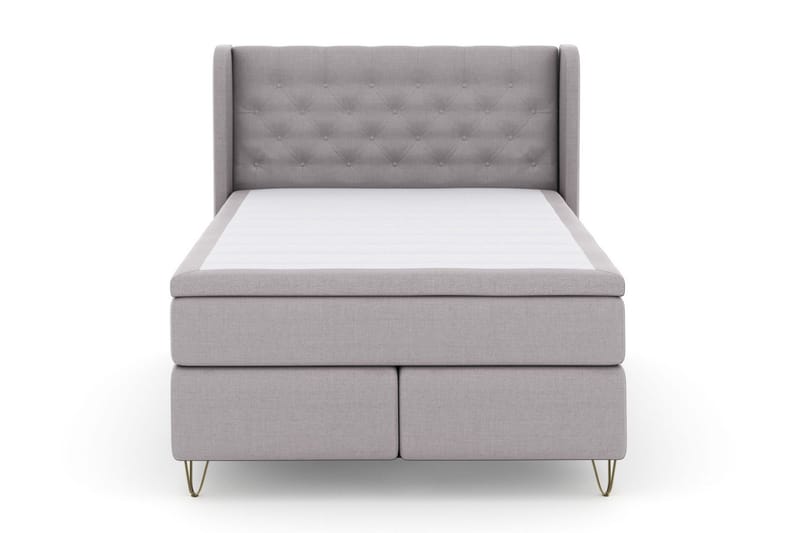 Select No 6 Komplett Sängpaket 140x200 F/M Memory/Pocket - Ljusgrå/Metall V-form - Products - Möbler - Säng - Kontinentalsäng
