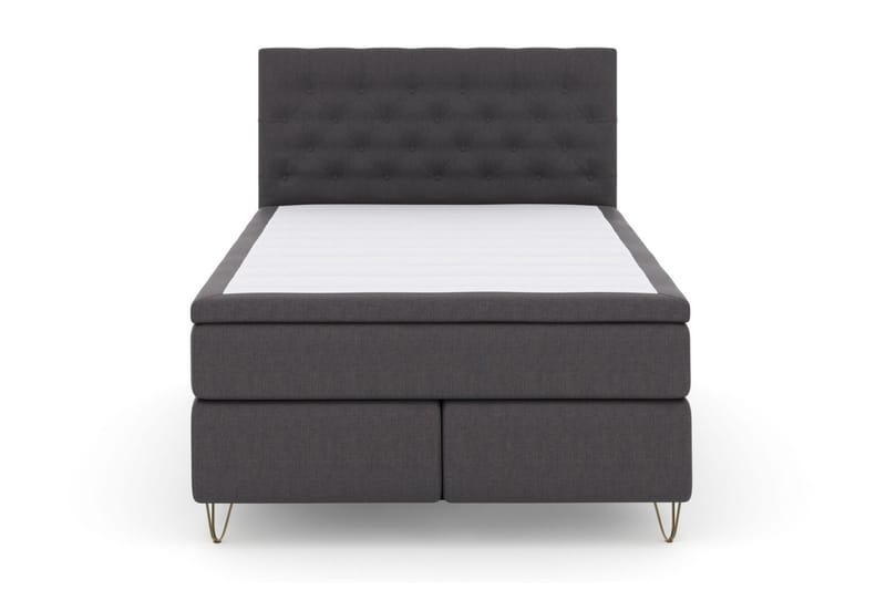 Select No 6 Komplett Sängpaket 140x200 F/M Memory/Pocket, Mörkgrå/Metall V-form