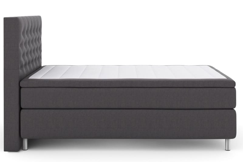 Select No 6 Kontinentalsäng 140x200 Fast Latex/Memory, Mörkgrå/Metall