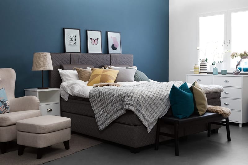 Sundborn Kontinentalsäng 160x200 cm - Grå - Products - Möbler - Säng - Kontinentalsäng