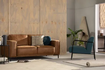 Akron 2-sits Soffa Bondedläder - Brun - Products - Möbler - Soffa - Skinnsoffa