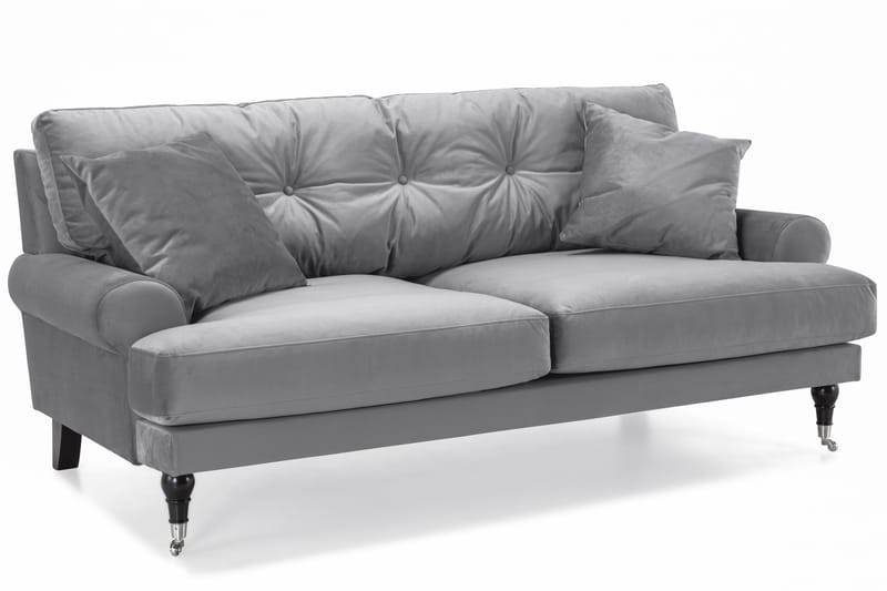 Andrew 2-sits Sammetssoffa - Ljusgrå - Products - Möbler - Soffa - 2 sits soffa
