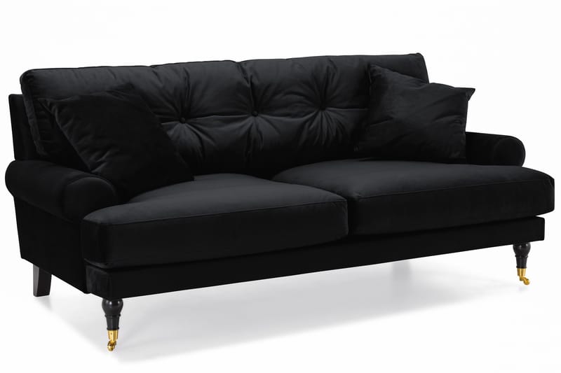 Andrew 2-sits Sammetssoffa - Svart - Products - Möbler - Soffa - 2 sits soffa