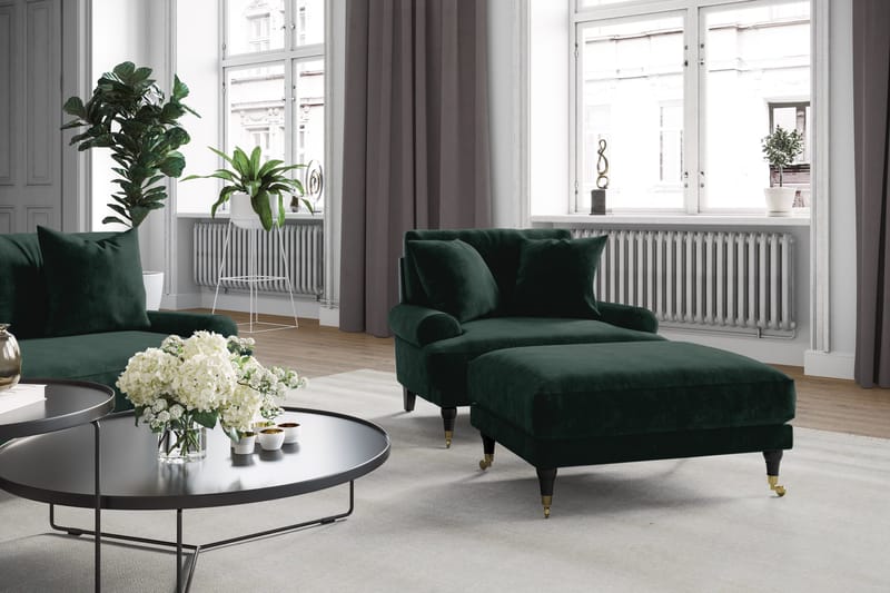Andrew 3-sits Sammetssoffa - Grön - Products - Möbler - Soffa - 3 sits soffa